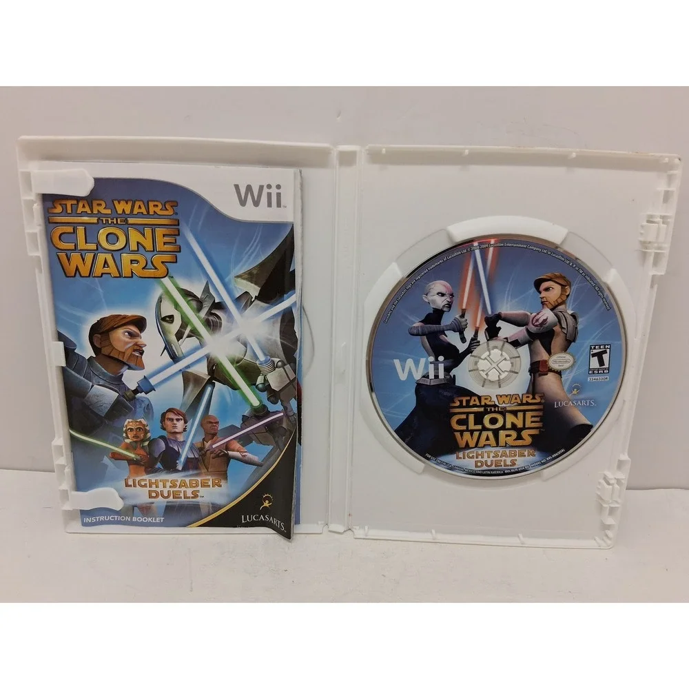 Star Wars The Clone Wars Lightsaber Duels Nintendo Wii LucasArts RVL-RLFE CIB